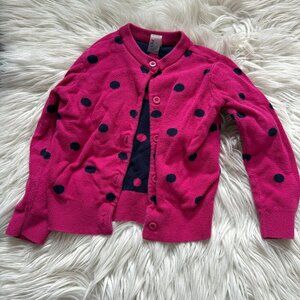 Primary pink polka dot cardigan size 2-3 // 3789